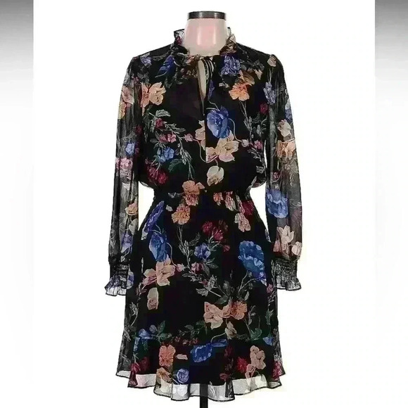 Parker Robyn Smocked Ruffle Whimsigoth Floral Flirty Date Night Dress M Medium - Picture 1 of 7